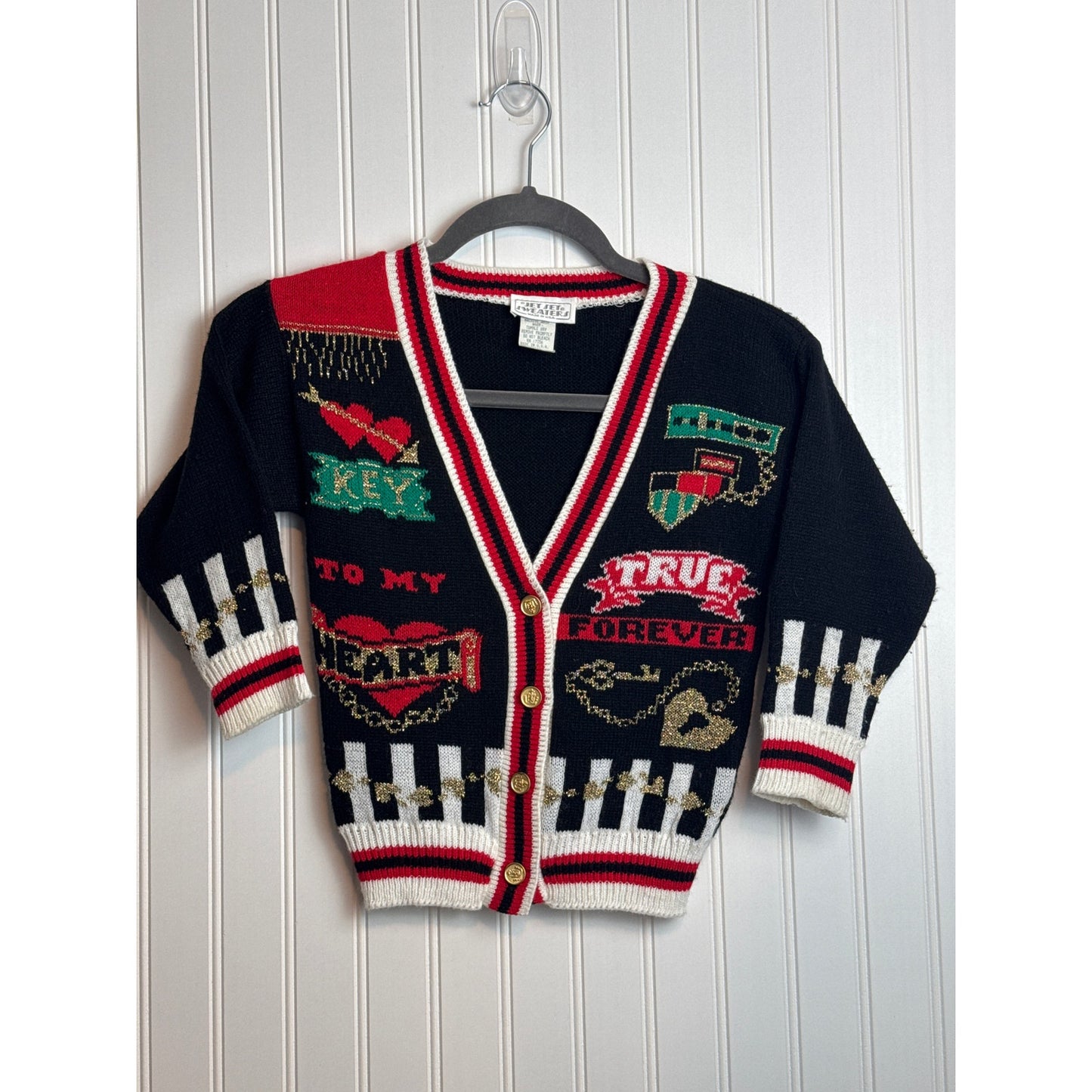 Vintage Kids Key to My Heart Cardigan