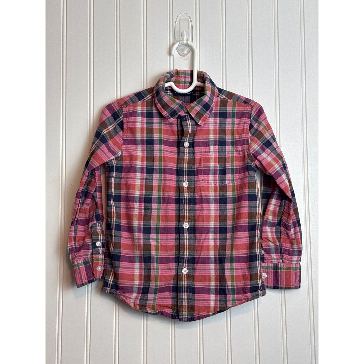 Janie and Jack Pink Plaid Button Down