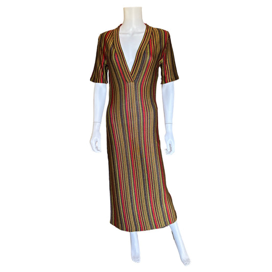 Multi Stripe Lurex Knitted Dress