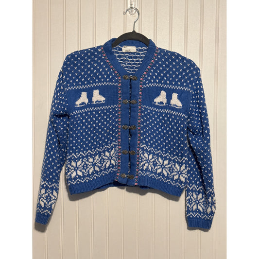 Vintage Kids Nordic Cardigan Sweater - Blue