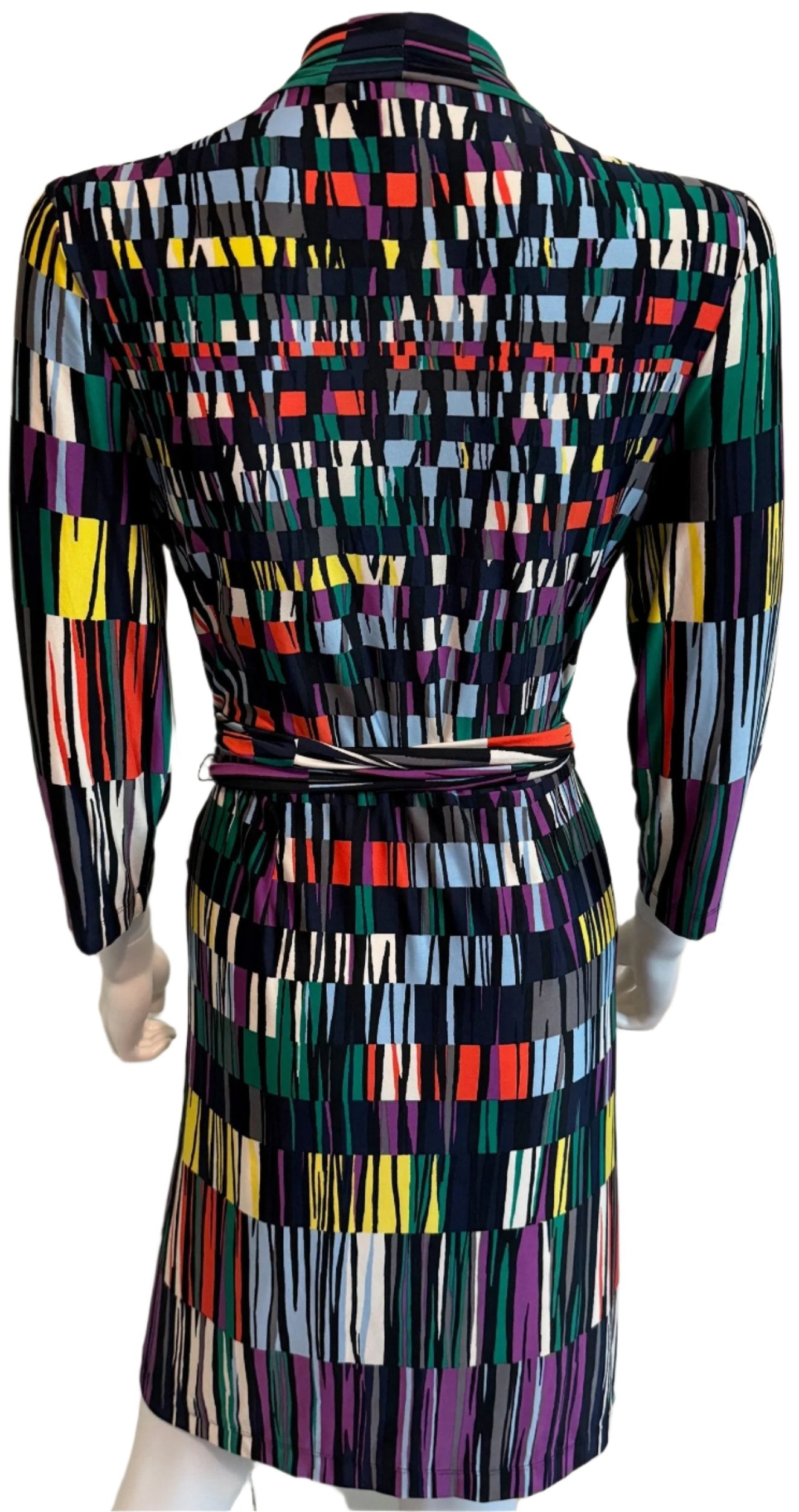 Colorful Faux Wrap Dress