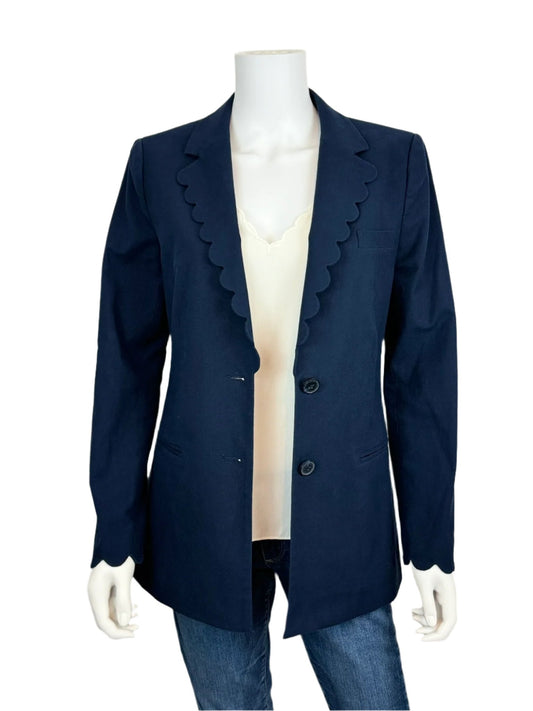 Navy Scalloped Blazer