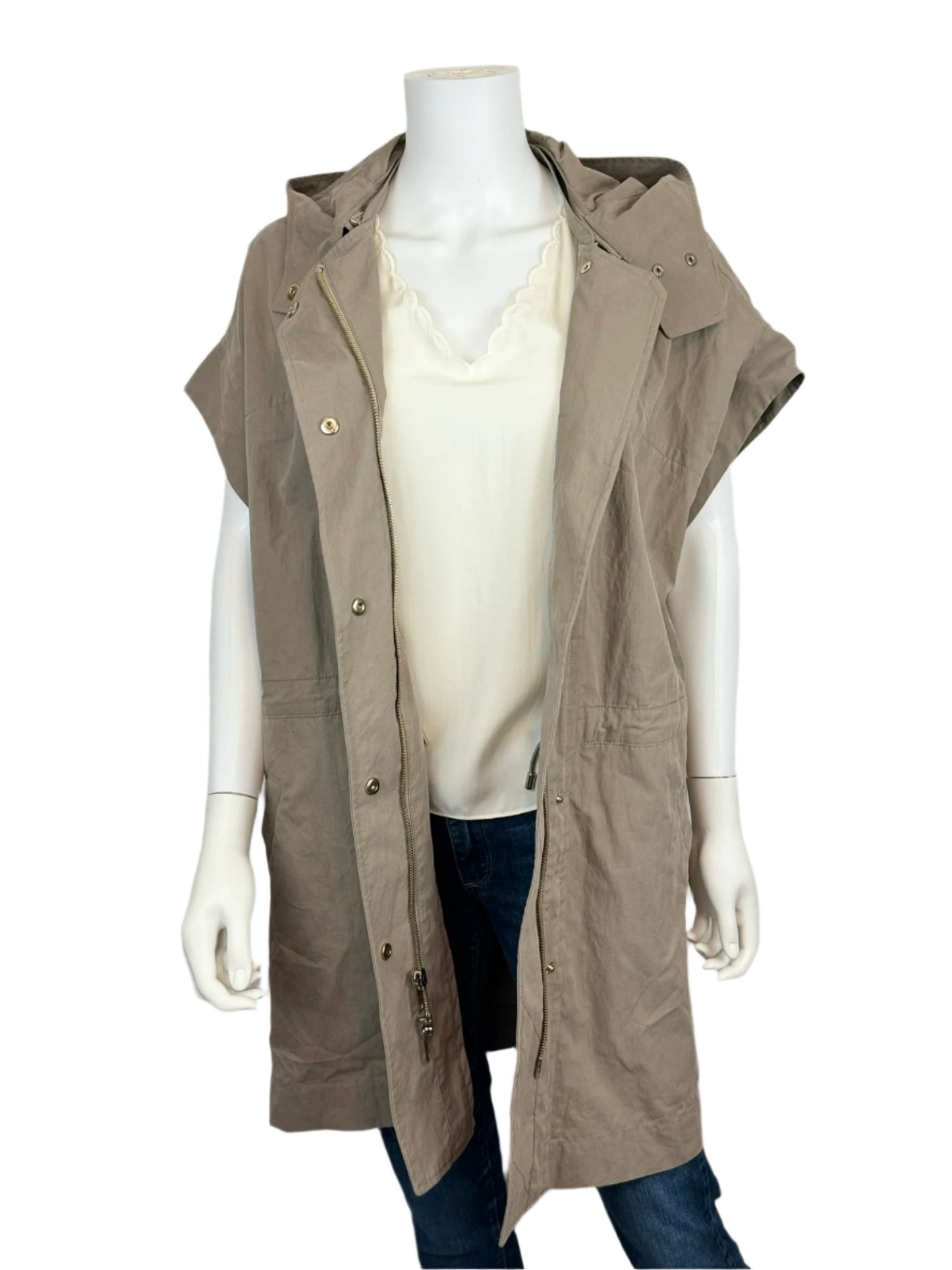 Short-sleeve Hooded Anorak Jacket