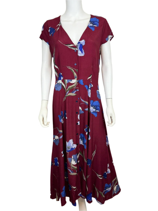 Southern Belle Floral Print Button Front Maxi Dress