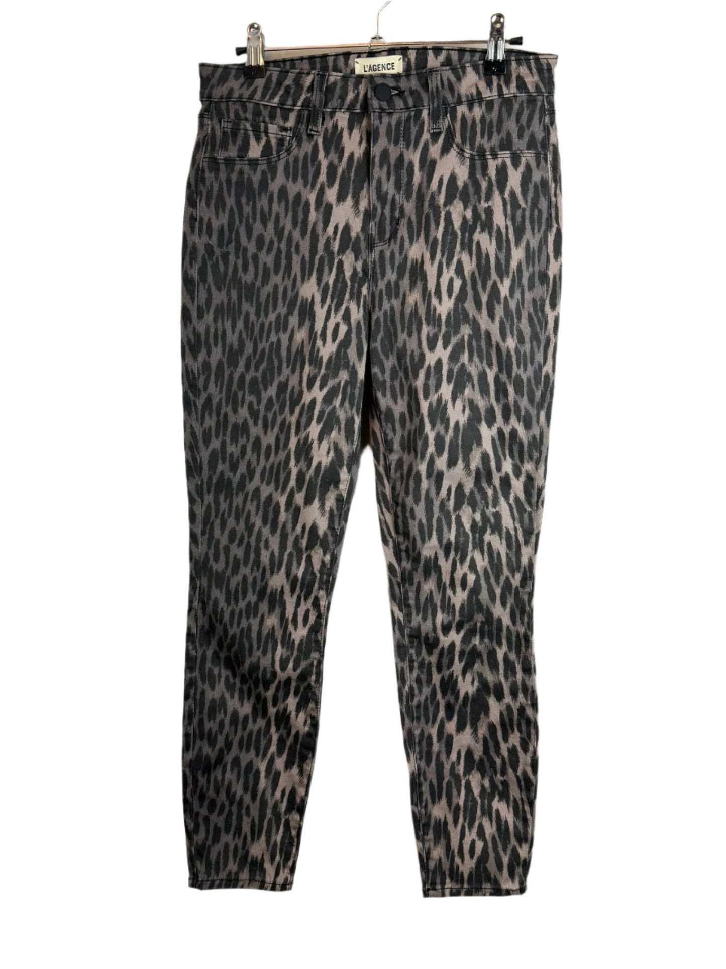 Margot High Rise Leopard Print Cropped Skinny Jeans