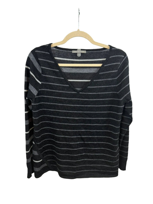 Striped Merino Wool V-Neck Sweater