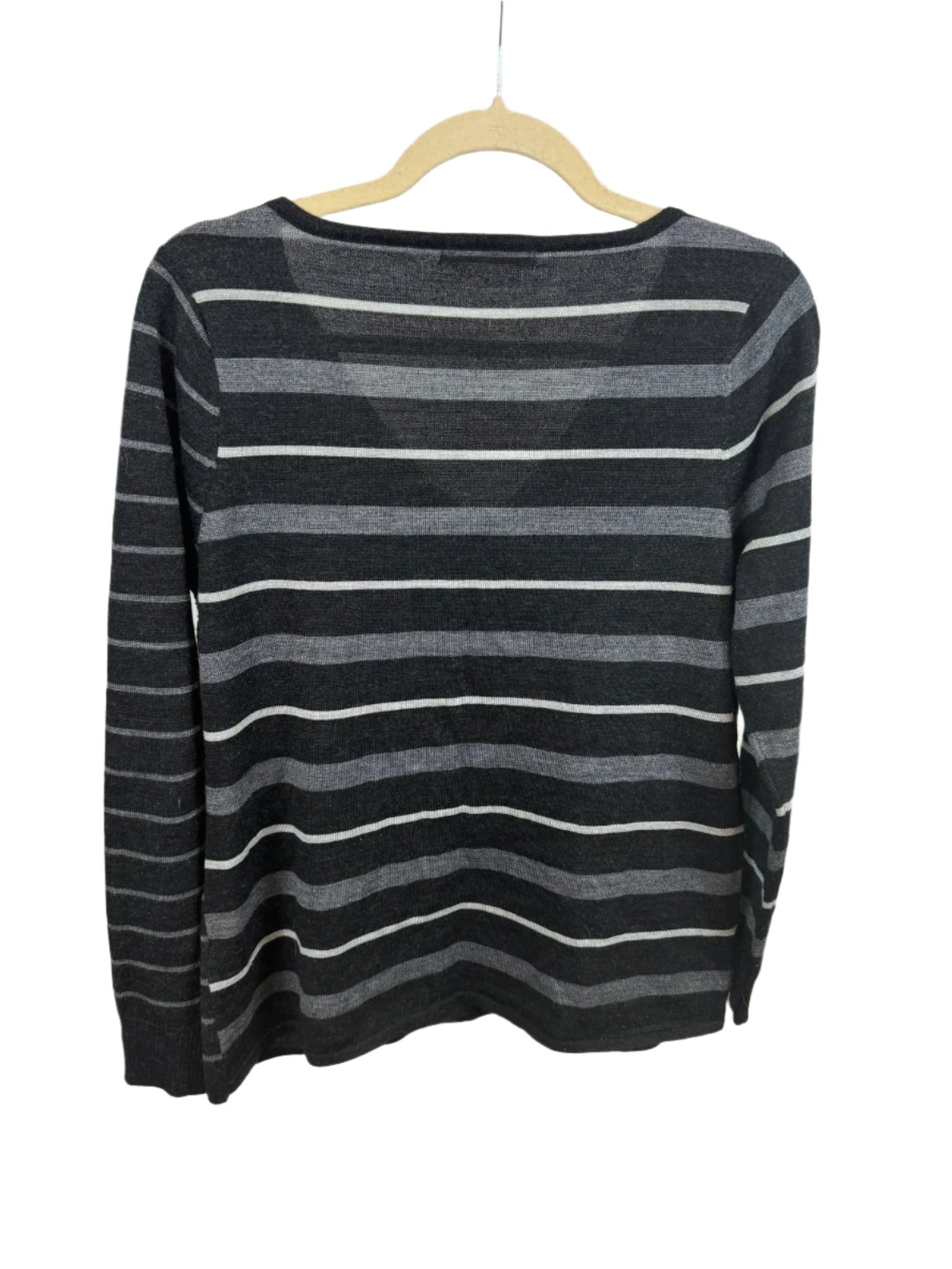 Striped Merino Wool V-Neck Sweater