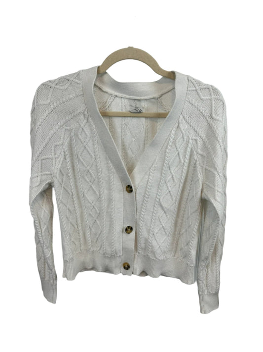 Classic White Cable-Knit Cardigan