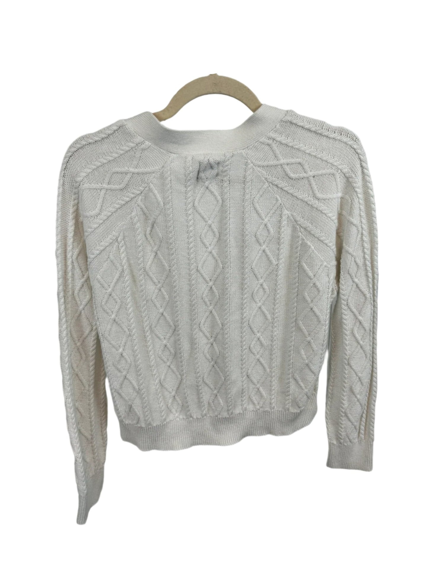 Classic White Cable-Knit Cardigan