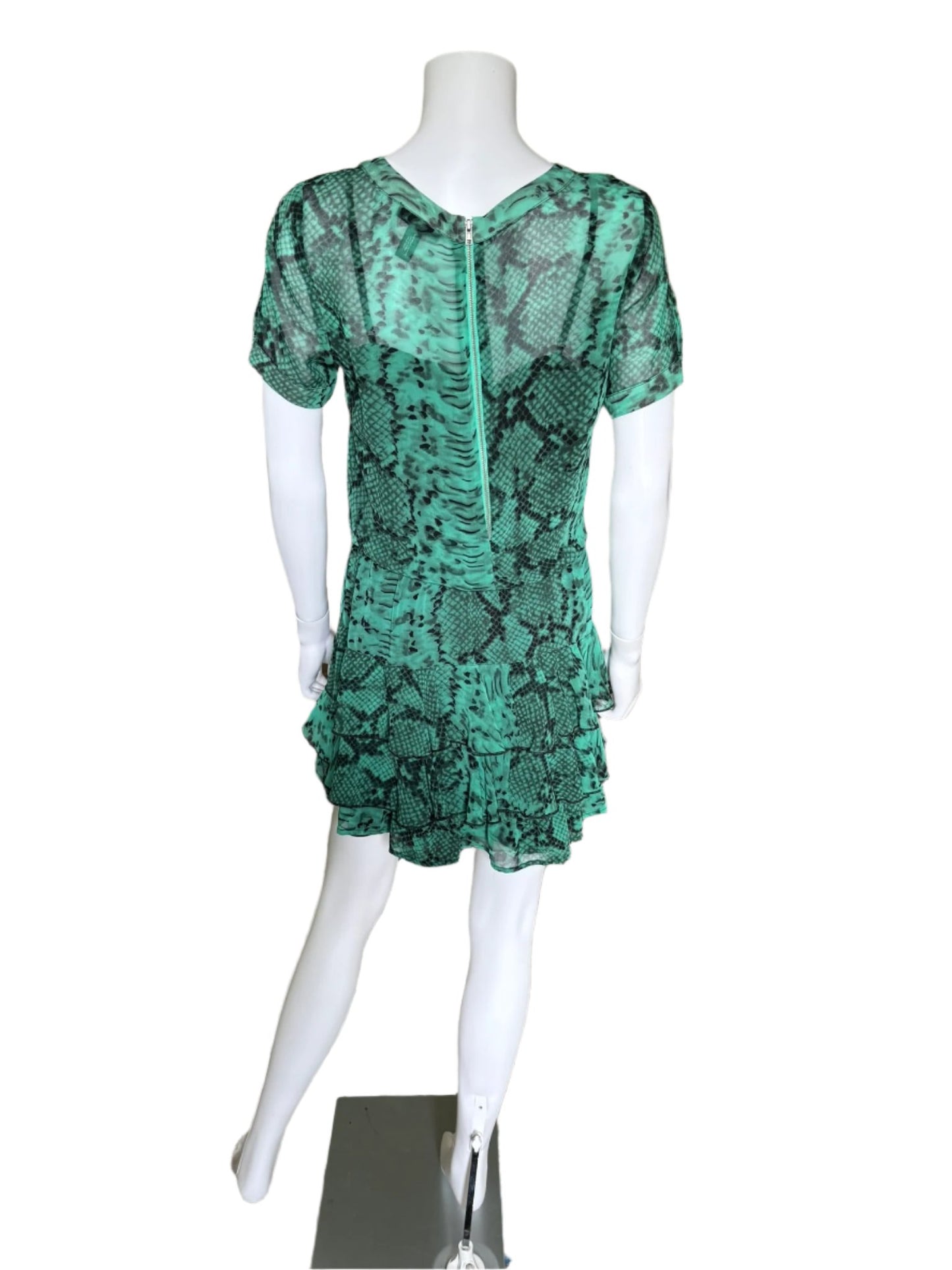 Green Viper Ruffle Dress