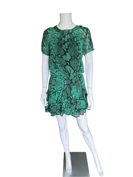 Green Viper Ruffle Dress