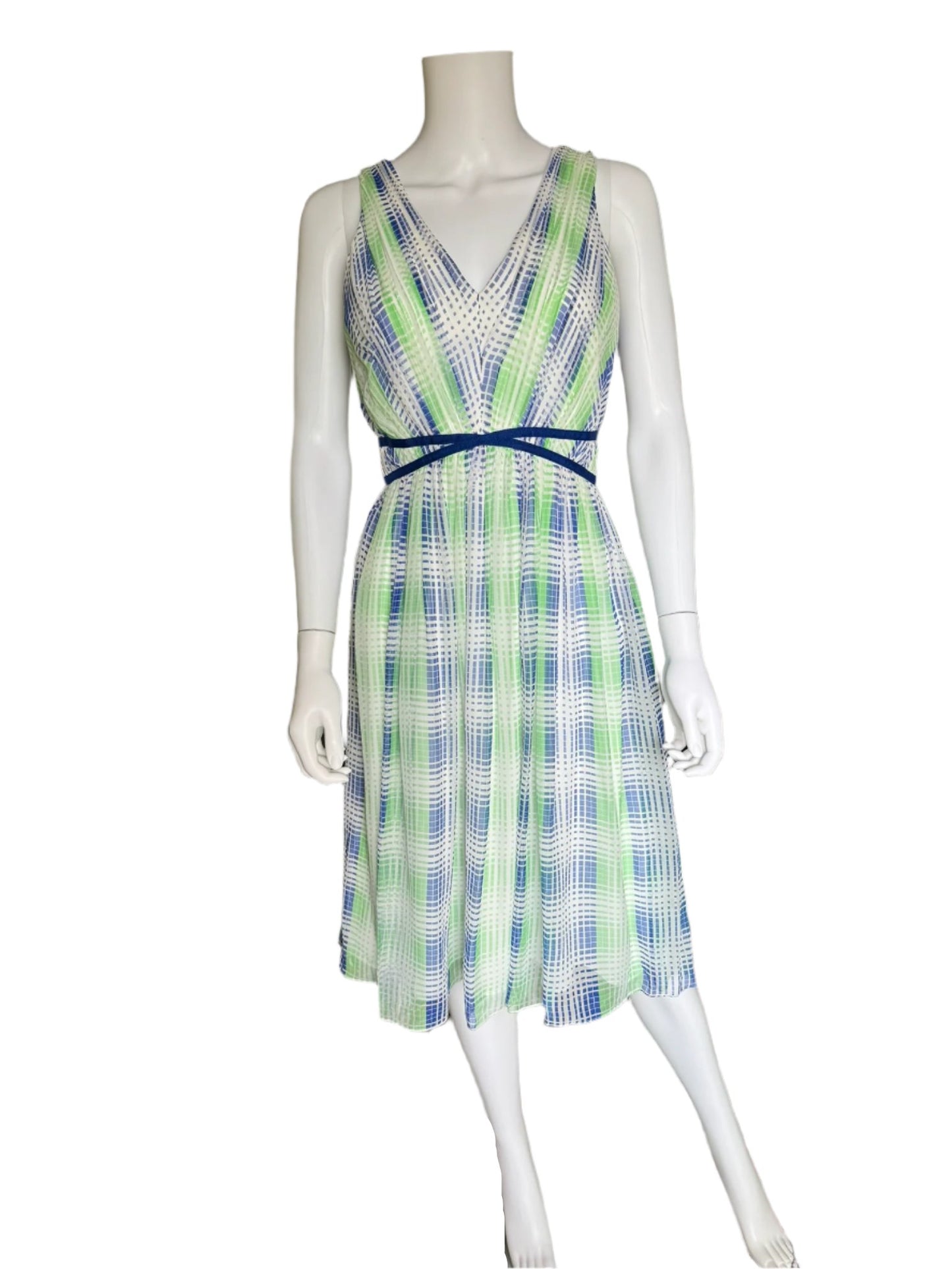 Monet Plaid Silk Dress