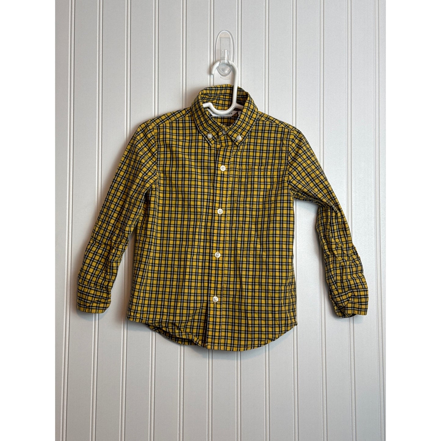 Janie and Jack Yellow Plaid Button Down