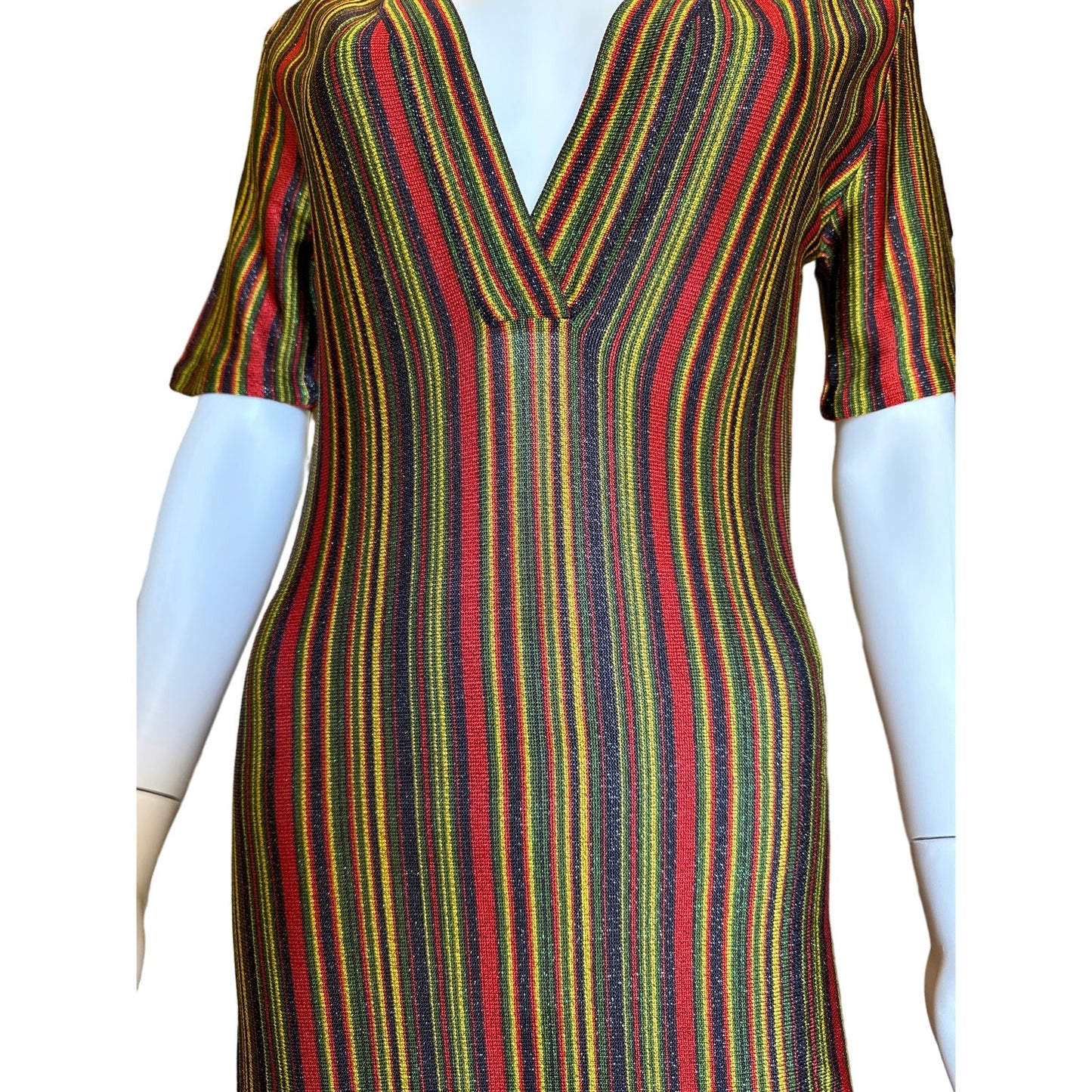 Multi Stripe Lurex Knitted Dress